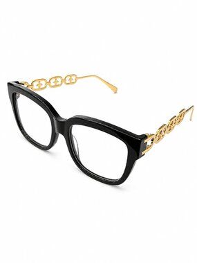 Black and Gold Chain Link Eyeglass Frames 55-18-143